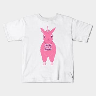 Pink Llama Unicorn Kids T-Shirt